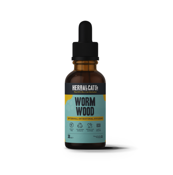Cat Wormwood Drops – natural herbal dewormer supplement for cats | Herbal Dog Co