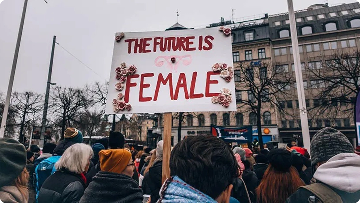 The future is female protest sign